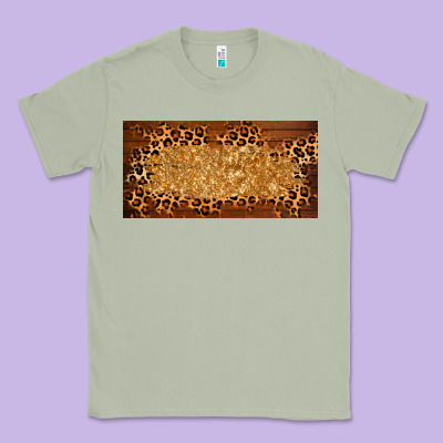 Wooden Leopard Glitter  License Plate Template Classic Tee Designed By Barkaloodesign