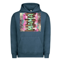 Pigment Midnight Navy Mama leopard Urban Hoodie - CowGirlArtShop