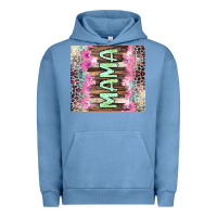 Pigment Pebble Blue Mama leopard Urban Hoodie - CowGirlArtShop