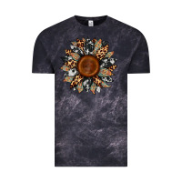 Cloud Black cowhide leopard aztec sunflower Vintage Tee - Artiststas