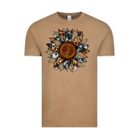 Vintage Coffee cowhide leopard aztec sunflower Vintage Tee - Artiststas