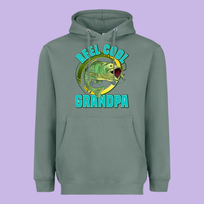Reel Cool Grandpa Heavyweight Hoodie Designed By Jasminsmagicworld