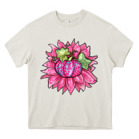 Cream sunflower pumpkin breast cancer Heavy Core Tee - Zillion Design Studio