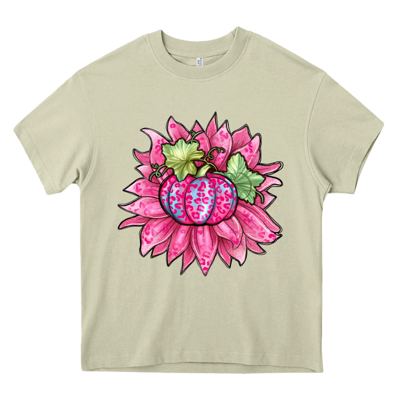 Sunflower Pumpkin Breast Cancer Heavy Core Tee by Zillion Design Studio | Teevron