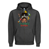 Charcoal Heather science teacher afro messy bun Zipper Hoodie - NancyCooperArtShop