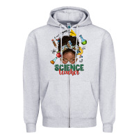 Science Teacher Afro Messy Bun Zipper Hoodie | Teevron