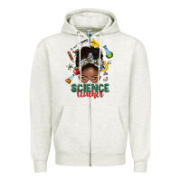 Oatmeal Heather science teacher afro messy bun Zipper Hoodie - NancyCooperArtShop