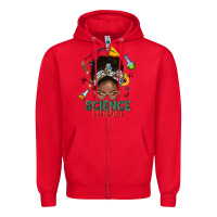 Red science teacher afro messy bun Zipper Hoodie - NancyCooperArtShop
