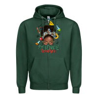 Sports Green science teacher afro messy bun Zipper Hoodie - NancyCooperArtShop