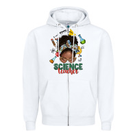 White science teacher afro messy bun Zipper Hoodie - NancyCooperArtShop