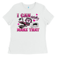 White i can totally make that Ladies Tee - texasbilliewilder