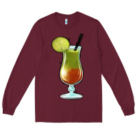 Burgundy Margarita Glass Long Sleeve Tee - Jasminsmagicworld