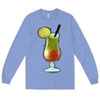 Colony Blue Margarita Glass Long Sleeve Tee - Jasminsmagicworld