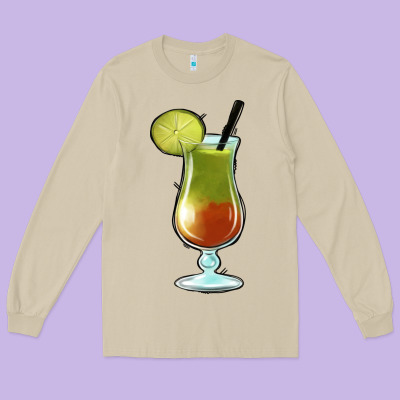 Margarita Glass Long Sleeve Tee Designed By Jasminsmagicworld