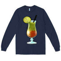 Navy Margarita Glass Long Sleeve Tee - Jasminsmagicworld