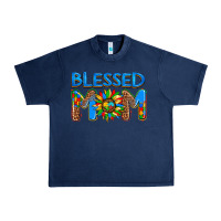 Navy blessed mom autism Urban Heavy Tee - AdoDesignShop