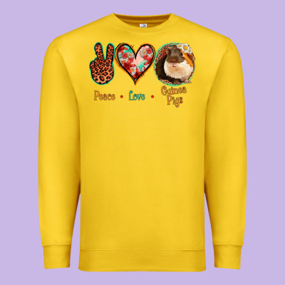 Peace Love Guinea Pigs Premium Sweatshirt Designed By Bettercallsaul