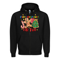 Black eating christmas cookies for two Zipper Hoodie - MaliasSmallBusiness