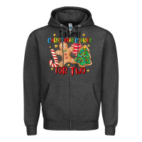 Charcoal Heather eating christmas cookies for two Zipper Hoodie - MaliasSmallBusiness