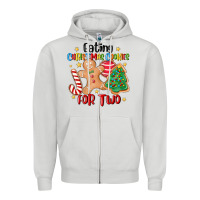 Dove Grey eating christmas cookies for two Zipper Hoodie - MaliasSmallBusiness