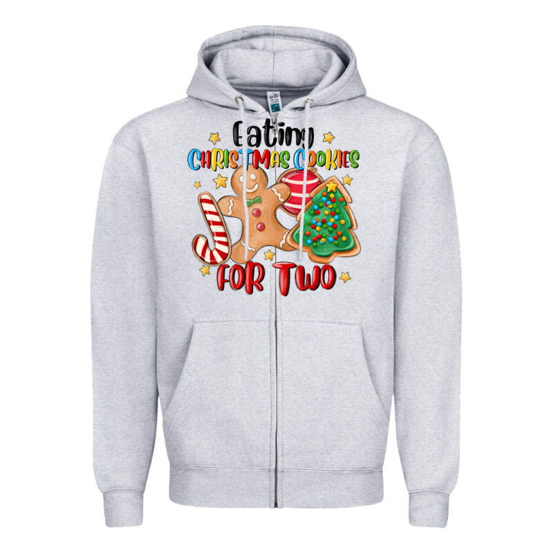 Eating Christmas Cookies For Two Zipper Hoodie by MaliasSmallBusiness | Teevron