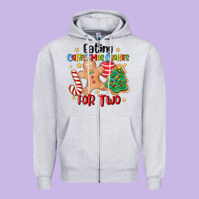 Eating Christmas Cookies For Two Zipper Hoodie Designed By Maliassmallbusiness