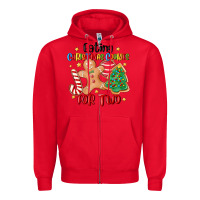 Red eating christmas cookies for two Zipper Hoodie - MaliasSmallBusiness