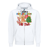 White eating christmas cookies for two Zipper Hoodie - MaliasSmallBusiness