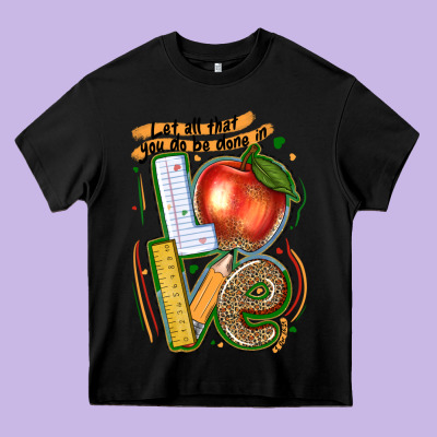 Let All That You Do Be Done In Love Heavy Core Tee Designed By Texasbilliewilder