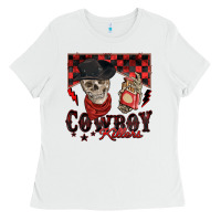 White cowboy killer Ladies Tee - Zillion Design Studio