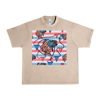French Oak american flag bass Urban Heavy Tee - BundleAndBundleShop