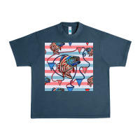 Midnight Navy american flag bass Urban Heavy Tee - BundleAndBundleShop