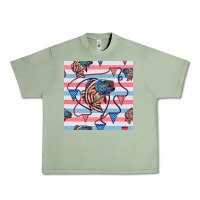 Oil Green american flag bass Urban Heavy Tee - BundleAndBundleShop