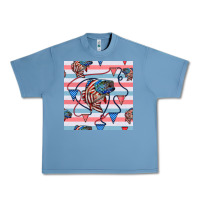 Pebble Blue american flag bass Urban Heavy Tee - BundleAndBundleShop