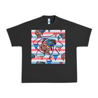 Pigment Black american flag bass Urban Heavy Tee - BundleAndBundleShop