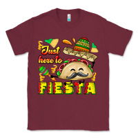 Burgundy Just Here To Fiesta Classic Tee - CowhideDigitalArt