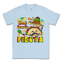 Dusty Blue Just Here To Fiesta Classic Tee - CowhideDigitalArt