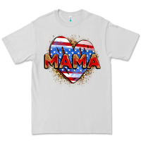 Dove Grey American mama heart Premium Tee - Zillion Design Studio