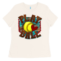 Play Ball Softball Ladies Tee | Teevron