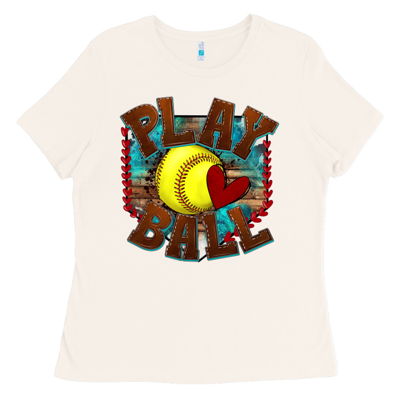 Play Ball Softball Ladies Tee by texasbilliewilder | Teevron