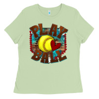 Matcha play ball softball Ladies Tee - texasbilliewilder
