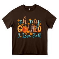 Chocolate Brown oh my gourd i love fall Heavy Core Tee - Zillion Design Studio