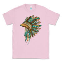 Bubblegum Pink indian leopard headdress blue Classic Tee - BarkalooDesign