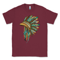 Burgundy indian leopard headdress blue Classic Tee - BarkalooDesign