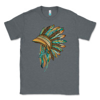Charcoal Heather indian leopard headdress blue Classic Tee - BarkalooDesign