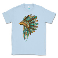 Dusty Blue indian leopard headdress blue Classic Tee - BarkalooDesign