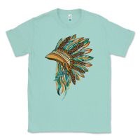 Seafoam indian leopard headdress blue Classic Tee - BarkalooDesign