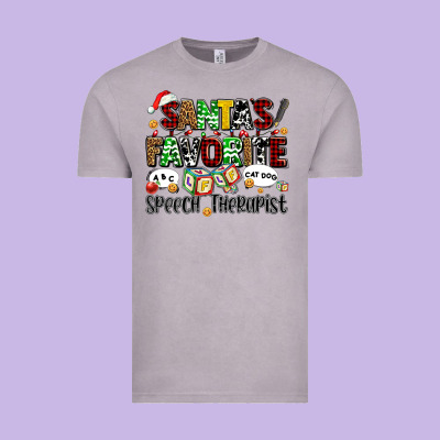 Santas Favorite Speech Therapist Vintage Tee Designed By Adodesignshop