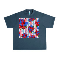 Midnight Navy patriotic roses Urban Heavy Tee - BundleAndBundleShop
