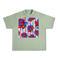 Oil Green patriotic roses Urban Heavy Tee - BundleAndBundleShop